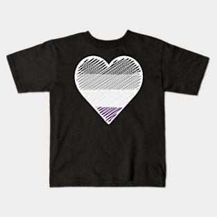 Asexual - Lgbt Pride Heart Kids T-Shirt